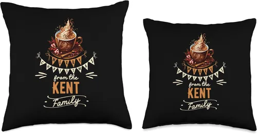 Vista 3 de Kent Family Christmas Matching Shirt Xmas Gifts Kent Family Christmas Costume Hot Chocolate Matching Party Throw Pillow, 16x16, Multicolor