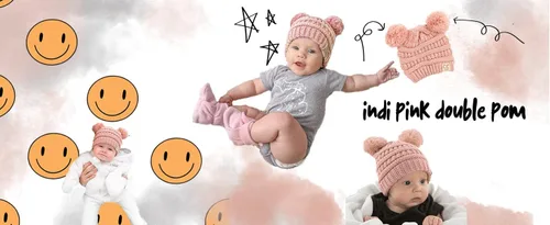 Vista 4 de Funky Junque Exclusives Baby Infant Beanie Knit Warm Winter Pom Pom Skull Cap Hat