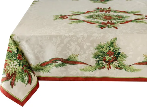 Vista 10 de Benson Mills mantel con diseño de moños navideños, 55% algodón, 45% poliéster