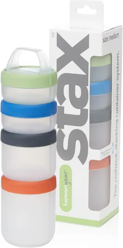 Vista 9 de humangear STAX, contenedores apilables para aperitivos – Sistema de viaje a prueba de fugas – Seguro para alimentos por la FDA, sin BPA/PC/ftalatos