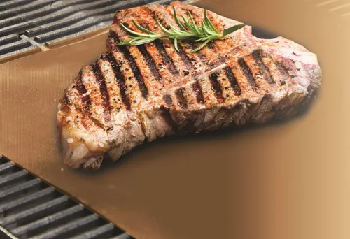 Vista 3 de Como Visto en la TV Yoshi Copper Grill & Bake Mat (Paquete de 2), Cobre