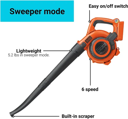Vista 2 de Barredora/Aspiradora de iones de litio de 40V Black and Decker, Sin, Negro