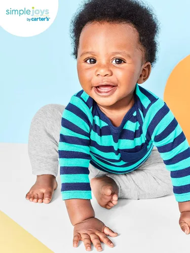 Vista 2 de Simple Joys by Carter's Unisex Babies' Cotton Pants, Pack of 4