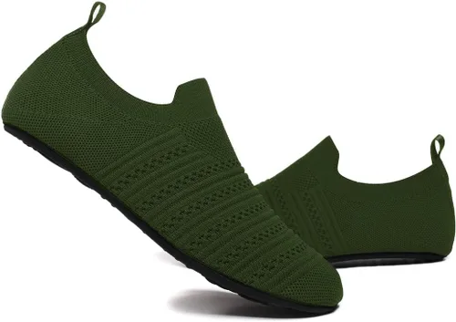 Vista 2 de QZKDM - Pantuflas ligeras antideslizantes para casa, para ponerse sin ayuda, para caminar descalzo, para ejercicio en casa y yoga, para hombres