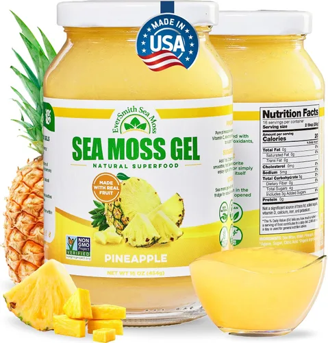Vista 17 de Gel orgánico de musgo de mar (8 sabores) – 16 onzas – fruta real – musgo de mar silvestre