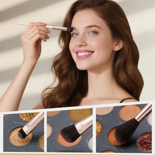 Vista 7 de docolor - Juego de 30 brochas de maquillaje profesionales Kabuki sintéticas de primera calidad, brocha de mezcla para base, polvo facial, rubor
