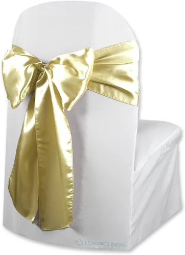 Vista 16 de Funda de satén para silla con lazo – Elegantes fajas para bodas, banquetes, recepciones, eventos especiales, restaurantes y fiestas – 28 opciones