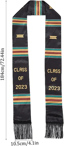 Vista 4 de YanHao Class of 2023 Scarf - Tassel Design Graduation Accessories Sash for Black Girl 2023 Celebrate Our Culture,Boys and Girls Graduate Party