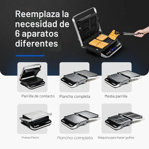 Vista 2 de Yedi 6-in-1 Indoor Grill, Waffle Maker & Panini Press