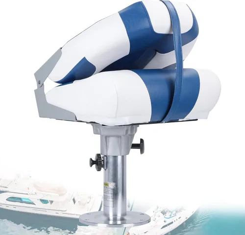 Vista 4 de Asiento plegable para barco Deluxe con respaldo alto marino, tornillos de acero inoxidable incluidos