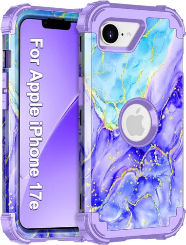 Vista 62 de Miqala Funda para iPhone 12, iPhone 12 Pro, que brilla en la oscuridad, tres capas, resistente a los golpes, protección de plástico duro + funda