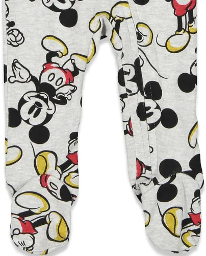 Vista 4 de Disney Mickey Mouse - Paquete de 2 overoles con cremallera para dormir y jugar para bebés