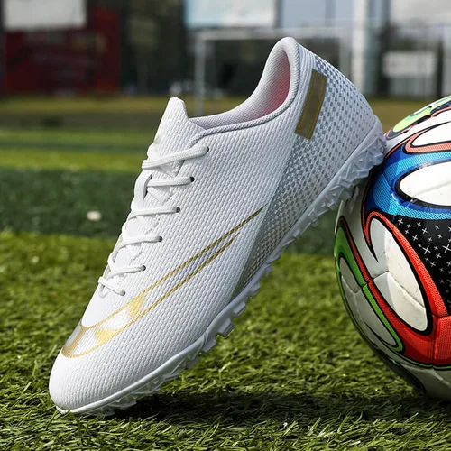 Vista 8 de Zapatos de fútbol para hombre, bajos y con cordones, antideslizantes, para interiores, fútbol sala de fútbol americano, TF, tacos de césped