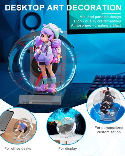 Vista 4 de Ventilador de Holograma 3D, Proyector de Ventilador de Holograma de 4.72 Pulgadas con WiFi - Adecuado para Eventos, Fiestas, Festivales y Decoración