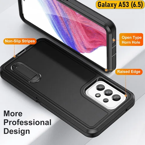 Vista 7 de La funda está especialmente diseñada para Galaxy A53 (5G) de 6.5 pulgadas, protección de cuerpo completo, resistente absorción de golpes, goma