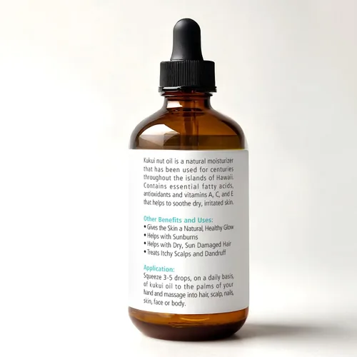 Vista 2 de Aceite de nuez Kukui hidratante antiencrespamiento para cabello y piel 100 puro prensado en frío Tratamiento de reparación del cabello