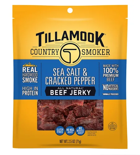 Vista 18 de Tillamook Country Smoker Carne seca de madera dura ahumada con miel, 2.5 onzas (Paquete de 12)