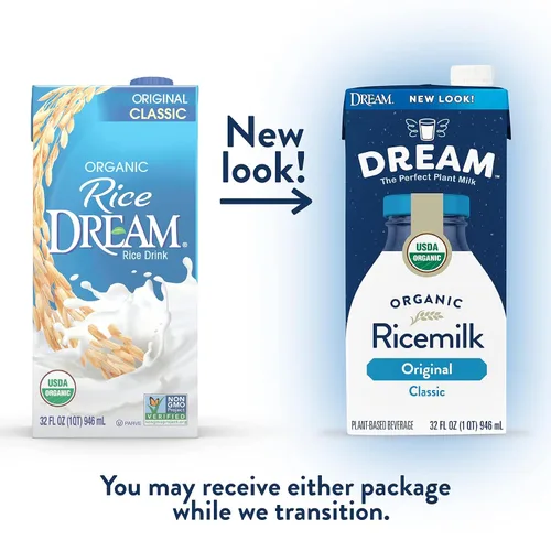 Vista 3 de Rice Dream Bebida de arroz orgánica, clásica original, 32 onzas (paquete de 6)