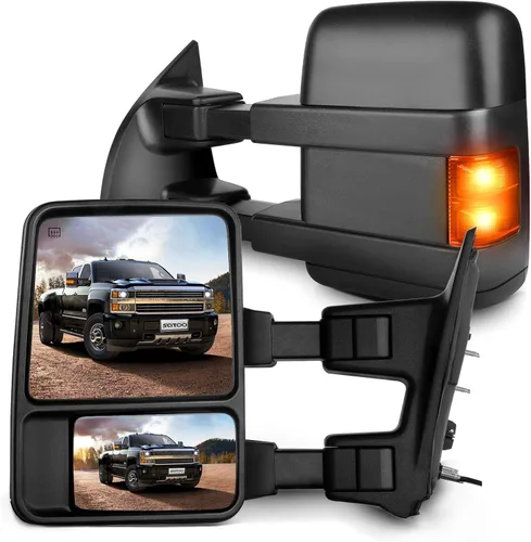 Vista 22 de SCITOO Reemplazo de vidrio para espejo lateral Compatible con Ford F-250 F-350 F-450 F-550 Super Duty 1999-2016 y Ford Excursion 2000-2005, vidrio