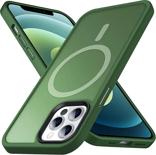 Vista 22 de Anqrp Funda magnética a prueba de golpes para iPhone 12 Pro Max, [compatible con MagSafe] [probada contra caídas de grado militar] Funda delgada