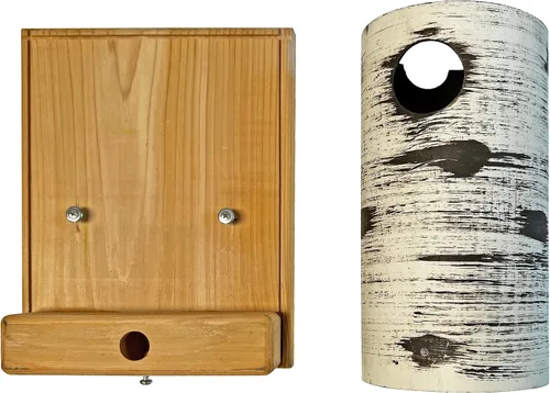Vista 9 de DutchCrafters Gilbertson Bluebird House de madera de cedro con base extraíble, resistente a la intemperie, resistente a la intemperie, caja