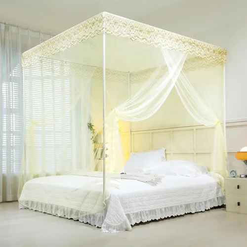 Vista 14 de naturetalk Dosel de cama, cortina de cama de princesa para niñas y adultos, red de cúpula rectangular de encaje