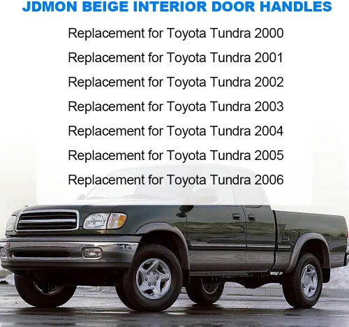 Vista 2 de JDMON Manijas de puerta interiores con bisel de repuesto para Toyota Tundra 2000-2006 Reemplazo para 692060C010B2 69206-0C010-B2 Juego de manijas