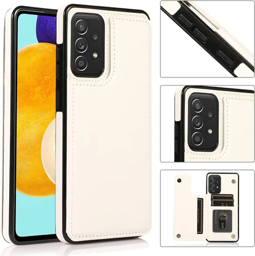 Vista 22 de UEEBAI Funda para Samsung Galaxy A53 5G, funda de cuero PU de lujo con [dos cierres magnéticos] [ranuras para tarjetas] Función de atril Durable A