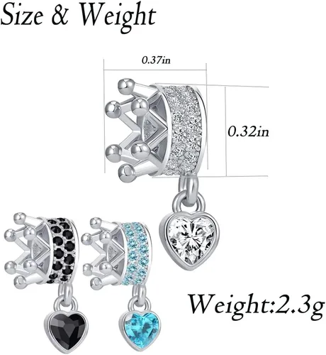 Vista 2 de YQSLIN - Abalorio colgante con forma de corazón de cristal con texto en inglés "You Always Be My Queen" para mujer