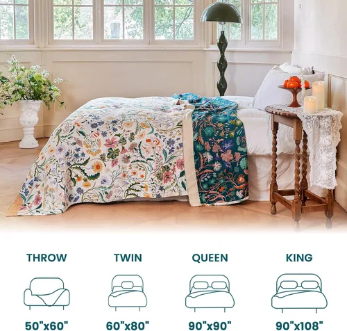Vista 285 de MSGKV - Manta bohemia/primaveral de algodón para sofá y sala de estar, de gasa acogedora, de 50 x 60 pulgadas 50"x60" Cotton Throw, Woven Bird