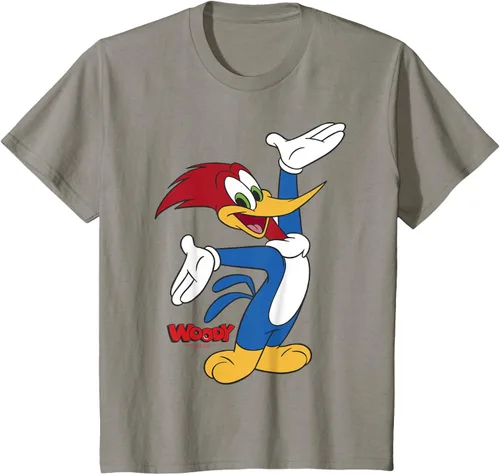 Vista 19 de Woody Woodpecker Camiseta con logotipo de cuerpo completo Negro