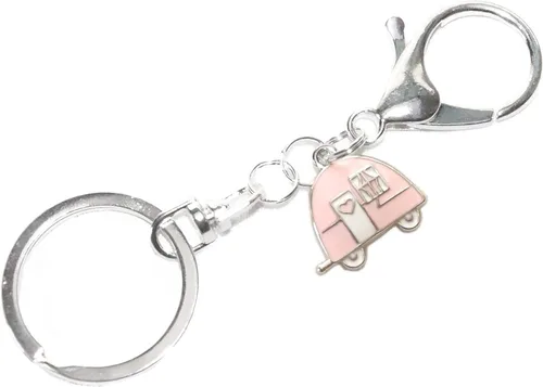 Vista 13 de Retro Camping Keychain - Enamel Key Ring - Vintage Camper Charm - RV Accessories - Handmade