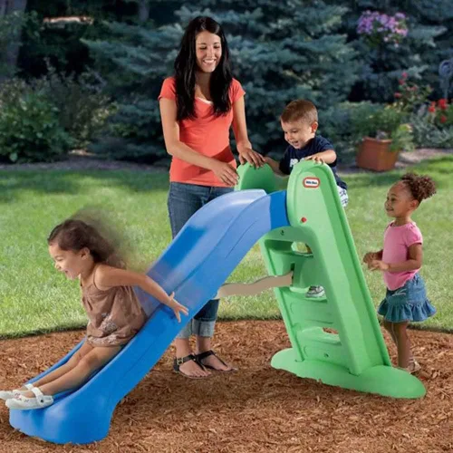 Vista 2 de Little Tikes Easy Store - Tobogán grande, azul/verde