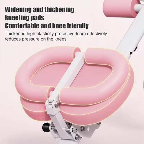 Vista 12 de Máquina de abdominales, equipo de entrenamiento abdominal, máquina de entrenamiento abdominal ajustable de 5 niveles con pantalla LCD, equipo de Rosa