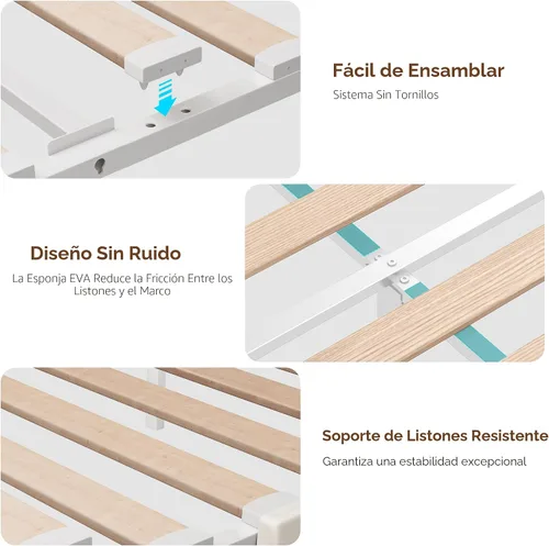 Vista 7 de Seventable Base de cama de tamaño individual con 3 cajones de almacenamiento y estación de carga, cama de plataforma tapizada con cabecera de Blanco