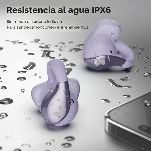 Vista 9 de Monster Open Ear AC225 - Auriculares inalámbricos Bluetooth 6.0, sonido estéreo, ligeros y cómodos auriculares con clip con micrófono ENC