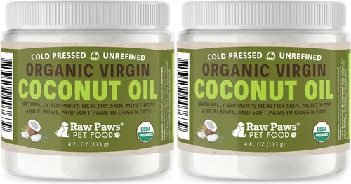 Vista 7 de Raw Paws Aceite de coco orgánico virgen para perros y gatos, 4 onzas, tratamiento para picazón en la piel, nariz seca, patas, codos, loción