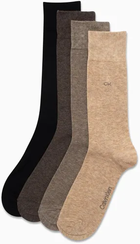 Vista 4 de Calvin Klein Calcetines de vestir para hombre - Calcetines de mezcla de algodón patrones y sólidos (paquete de 4)