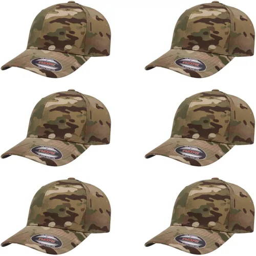 Vista 100 de Gorra de béisbol Flexfit Wooly Combed Premium de 6 paneles estructurada Ajuste elástico Paquete al por mayor disponible Negro