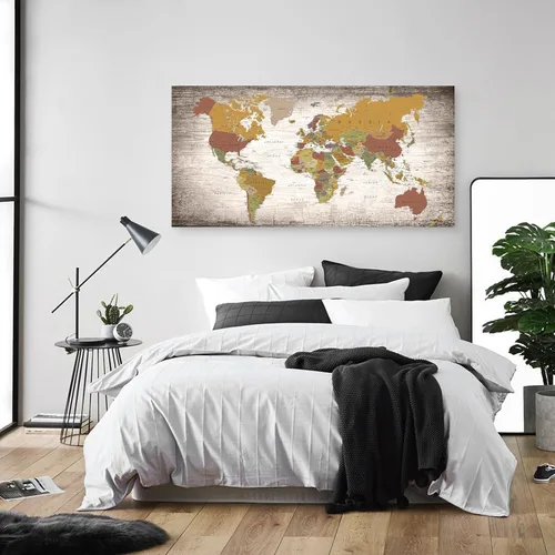Vista 9 de B0550 - Póster de mapa del mundo, lienzo para pared, diseño moderno enmarcado del mundo, decoración de oficina en casa, mapas, impresiones