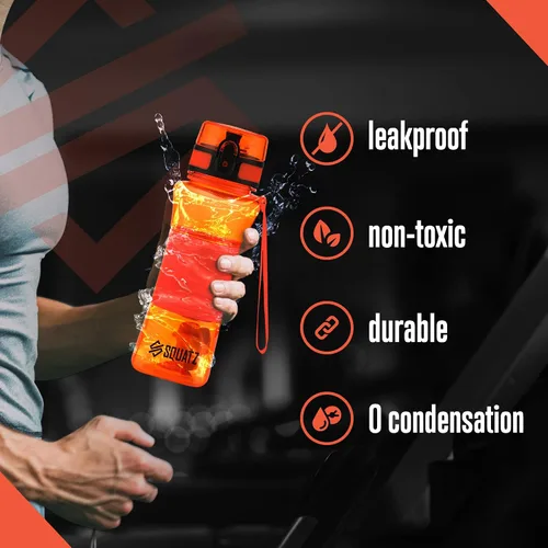 Vista 6 de SQUATZ Poseidon Series - Botella de agua de 17 onzas para proteínas y batidos de frutas, botella de boca ancha de alta calidad, filtro infusor