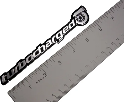 Vista 2 de Turbo TURBOCHARGED - Emblema de aluminio compatible con Honda Civic Si Acura NSX TSX RDX RSX Type-S Subaru Impreza WRX Mazda Mazdaspeed 3 6 Nissan