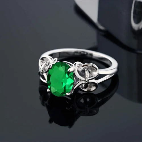 Vista 101 de Gem Stone King Anillo de compromiso ovalado con piedra natal para mujer, plata de ley 925, ovalado de 0.354 x 0.276 in, anillo de compromiso