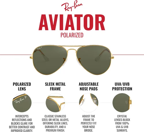 Vista 3 de Ray-Ban Rb3025 Classic Aviator - Lentes de sol clásicos de aviador
