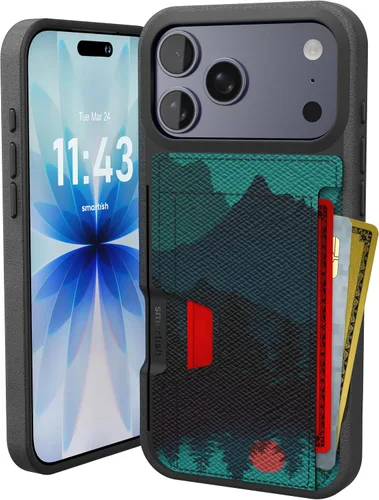Vista 12 de Smartish Funda tipo cartera para iPhone 11 Pro - Wallet Slayer Vol. 2 [soporte protector delgado] tarjetero (seda) - Black Tie Affair