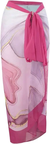 Vista 10 de Women Swimsuits Abstract Printing Notched Square/V Neck Floral Vacation One Piece with Cover Up