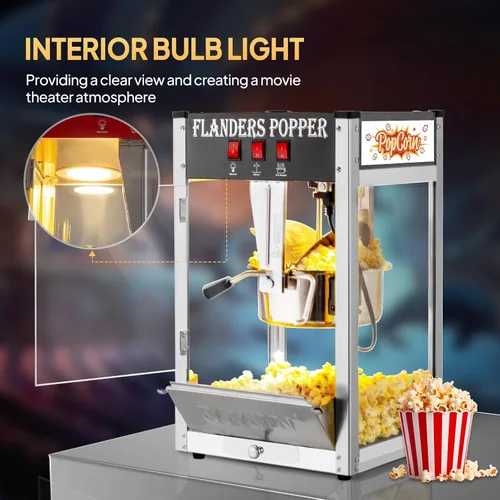 Vista 5 de Bonnlo Máquina de palomitas de maíz estilo cine con hervidor de 8 onzas que hace hasta 32 tazas, máquina de palomitas de maíz para encimera con Negro