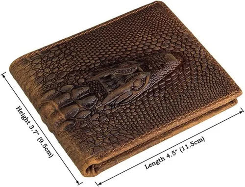 Vista 6 de CZDYUF - 1 cartera corta de dos pliegues para hombre, cartera retro hecha a mano con múltiples tarjetas