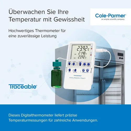 Vista 2 de Traceable Termómetro de registro de datos: 1 sonda de botella de vidrio