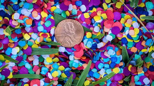 Vista 2 de Fiesta Confetti.Value Confeti de papel colorido mexicano. Bolsa mediana .44lb/200gr.
